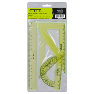 SET GEOMETRÍA 20CM GREEN 4 PIEZAS NEOLITE