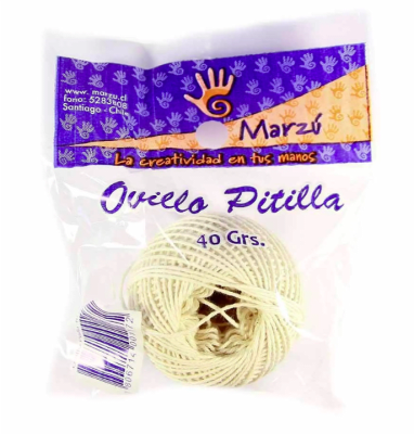 OVILLO PITILLA ALGODÓN 40G BLANCO MARZÚ