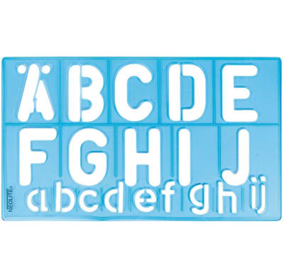 NORMÓGRAFO / PLANTILLA DE LETRAS MAYÚSCULAS Y MINÚSCULAS 50MM NEOLITE