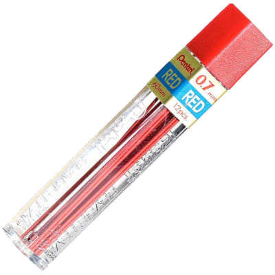 MINAS HI-POLYMER 0.7MM HB ROJO (12UN) PENTEL