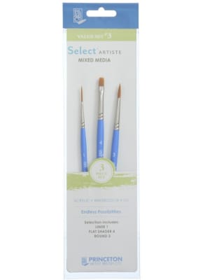 SET PINCELES SELECT MIXED MEDIA #3 (3UN) PRINCETON