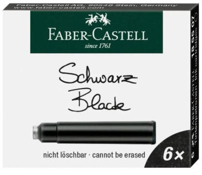 CARTUCHOS DE TINTA NEGRO (6UN) FABER-CASTELL