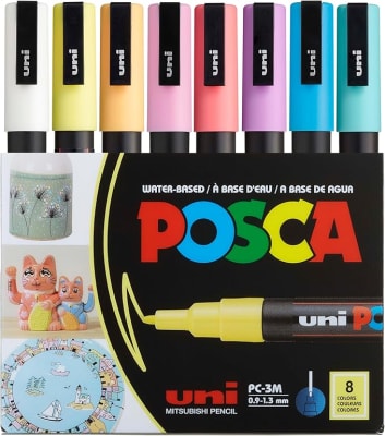 SET 8 MARCADORES PASTEL PC-3M POSCA
