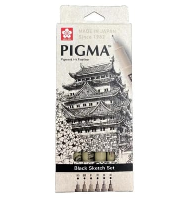 SET DE TIRALÍNEAS PIGMA MICRON BLACK SKETCH (6UN) SAKURA