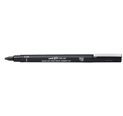 TIRALÍNEAS 0.03MM UNI-PIN NEGRO UNI-BALL