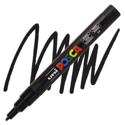 MARCADOR ACRÍLICO PC-3M NEGRO POSCA