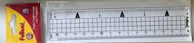 REGLA CUADRICULADA CON PULGADAS 15CM