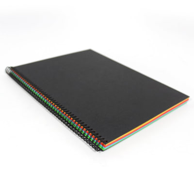 CUADERNO 5 COLORES TAPA NEGRA 1/2 OFICIO 100 HOJAS