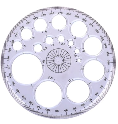 TRANSPORTADOR PARA CÍRCULOS 360° 12CM