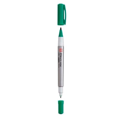 MARCADOR PERMANENTE DOBLE PUNTA IDENTIPEN VERDE SAKURA
