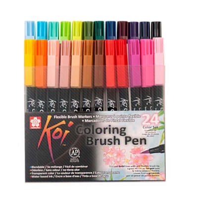 MARCADOR ACUARELABLE SAKURA KOI COLORING BRUSH SET 24 COLORES