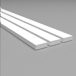 PERFIL ESTIRENO BLANCO RECTANGULAR DE 1.0X2.0MM. LARGO 35CM