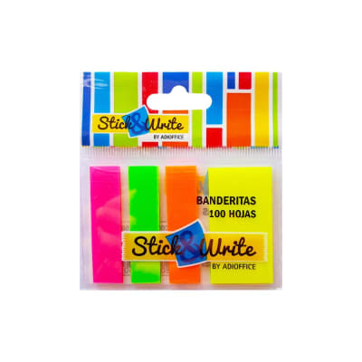 FLECHAS ADHESIVAS 7 COLORES CON REGLA