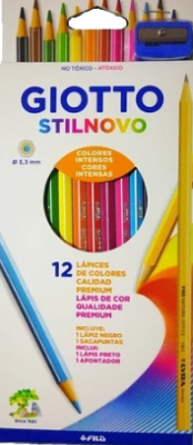 LÁPICES DE COLORES STILNOVO 12 COLORES GIOTTO