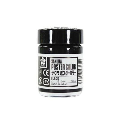 TEMPERA SAKURA PROFESIONAL POSTER COLOR 30 ML NEGRO