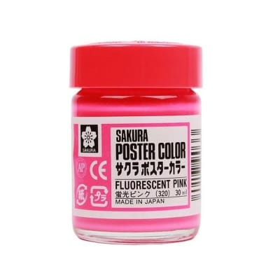 TEMPERA SAKURA PROFESIONAL POSTER COLOR 30 ML ROSADO FLUORESCENTE