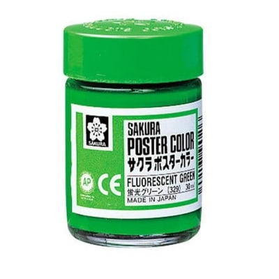 TEMPERA SAKURA PROFESIONAL POSTER COLOR 30 ML VERDE FLUORESCENTE