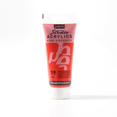 ACRÍLICO 100ML BERMELLÓN TRANSPARENTE (19) PEBEO