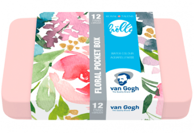 VAN GOGH SET ACUARELA 12 PASTILLAS COLORES FLORALES