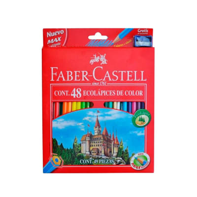 ECOLÁPICES 48 COLORES + SACAPUNTAS FABER-CASTELL