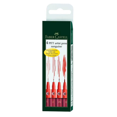 SET 4 TIRALÍNEAS PITT (S/F/M/B) SANGUINA FABER-CASTELL