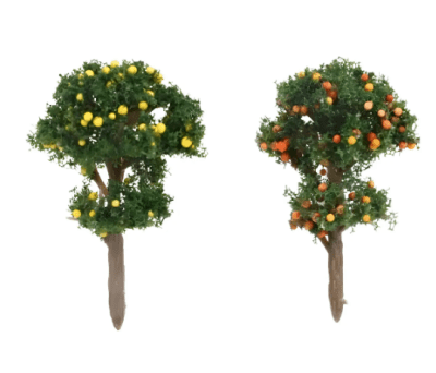 MINI ARBOL ARTIFICIAL VERDE CON NARANJAS  2 UNIDADES