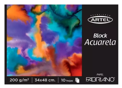 BLOCK ACUARELA 200G 34X48CM 10HJ FABRIANO