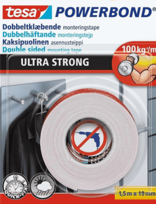 CINTA DOBLE CONTACTO POWERBOND ULTRA FUERTE 19MM X 1.5M TESA