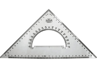 ESCUADRA 45° PLÁSTICA C/ TRANSPORTADOR 30CM HAND