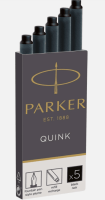 CARTUCHOS LARGOS DE TINTA QUINK AZUL NEGRO (5UN) .