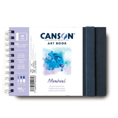 ART BOOK MONTVAL ACUARELA 300G GRANO FINO A5 CANSON