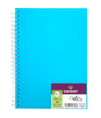 SKETCH BOOK NOTES 120G A5 50HJ AZUL CANSON
