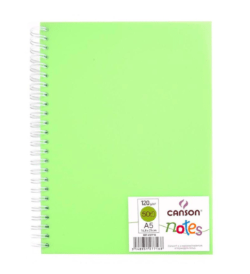 SKETCH BOOK NOTES 120G A5 50HJ VERDE CANSON