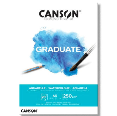 BLOCK GRADUATE ACUARELA 250G A5 20HJ CANSON