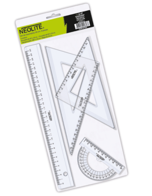 SET GEOMETRÍA 30CM CRYSTAL 4 PIEZAS NEOLITE