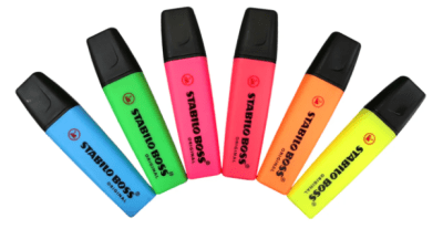 SET DESTACADORES BOSS WALLET FLUOR 6 COLORES