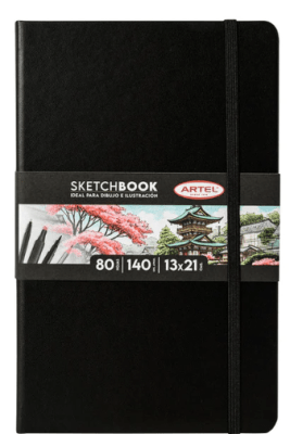 SKETCHBOOK 13X21 CM 140 GRS 80 HOJAS NEGRO