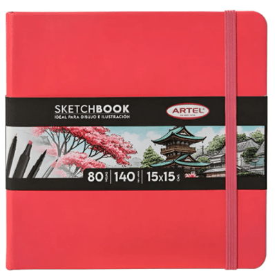 SKETCHBOOK 15X15 CM 140 GRS 80 HOJAS ROSADA
