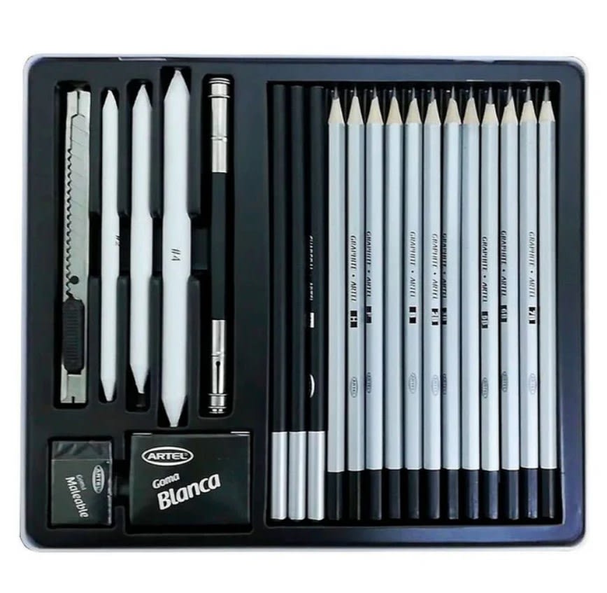 SET DIBUJO ARTÍSTICO PARA CROQUIS Y ESBOZO 22 PIEZAS ARTEL2