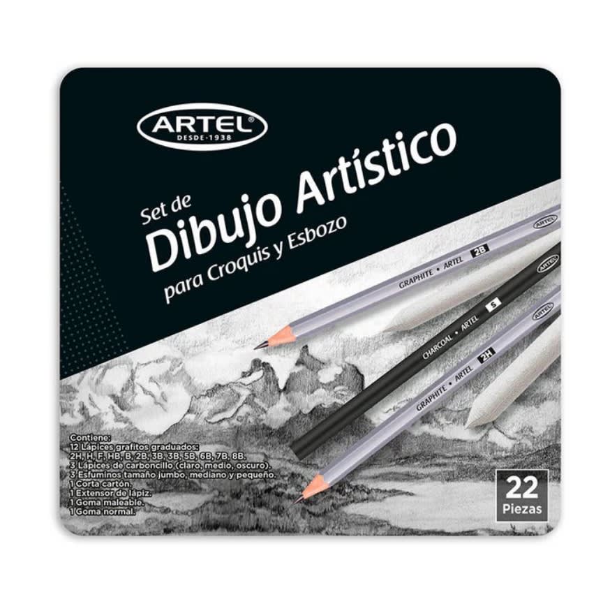 SET DIBUJO ARTÍSTICO PARA CROQUIS Y ESBOZO 22 PIEZAS ARTEL1