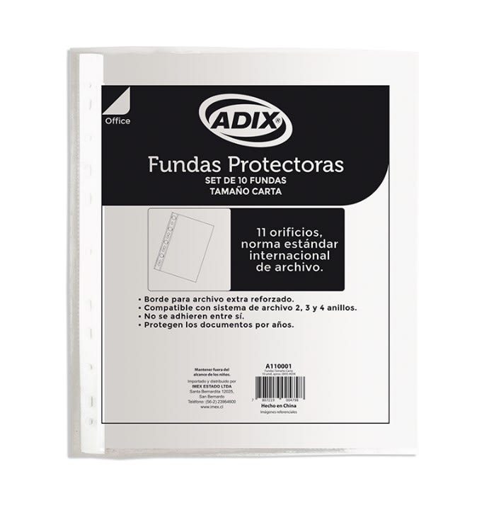 FUNDAS PLÁSTICAS CARTA (10UN) ADIX1