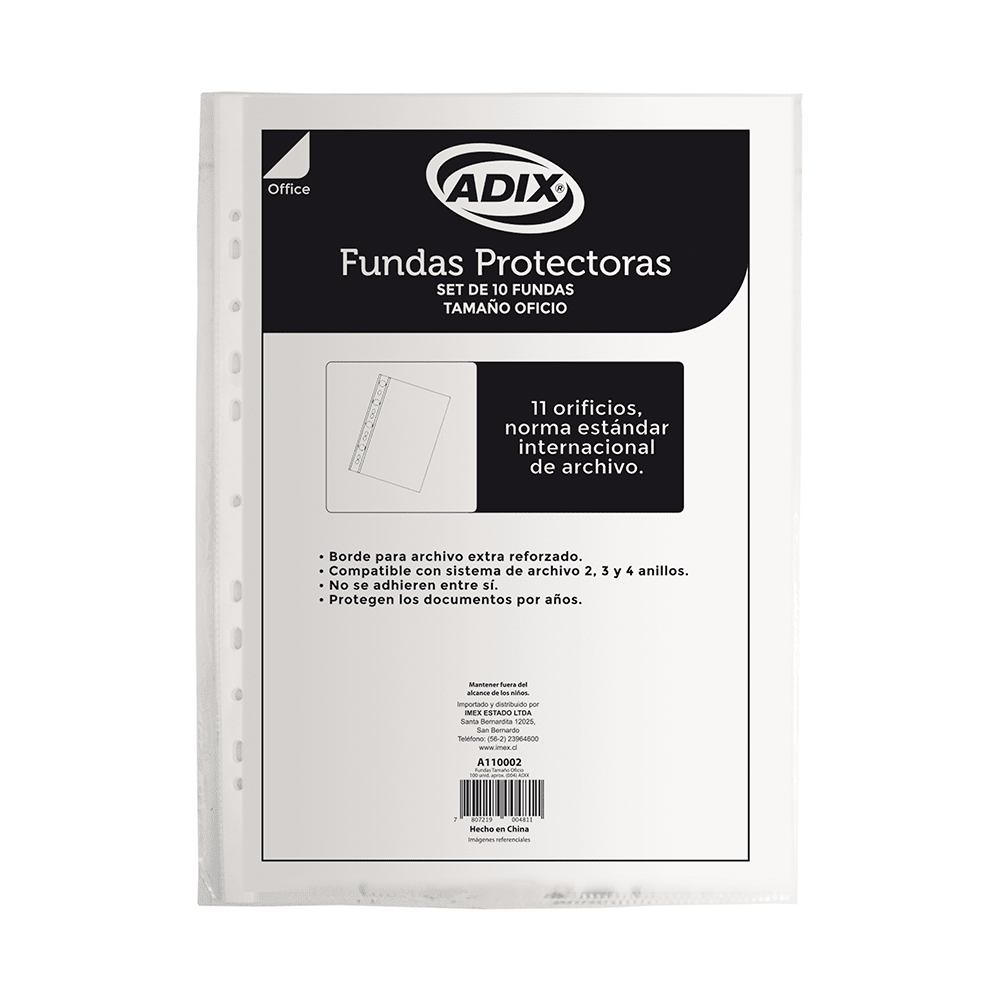 FUNDAS PLÁSTICAS OFICIO (10UN) ADIX1