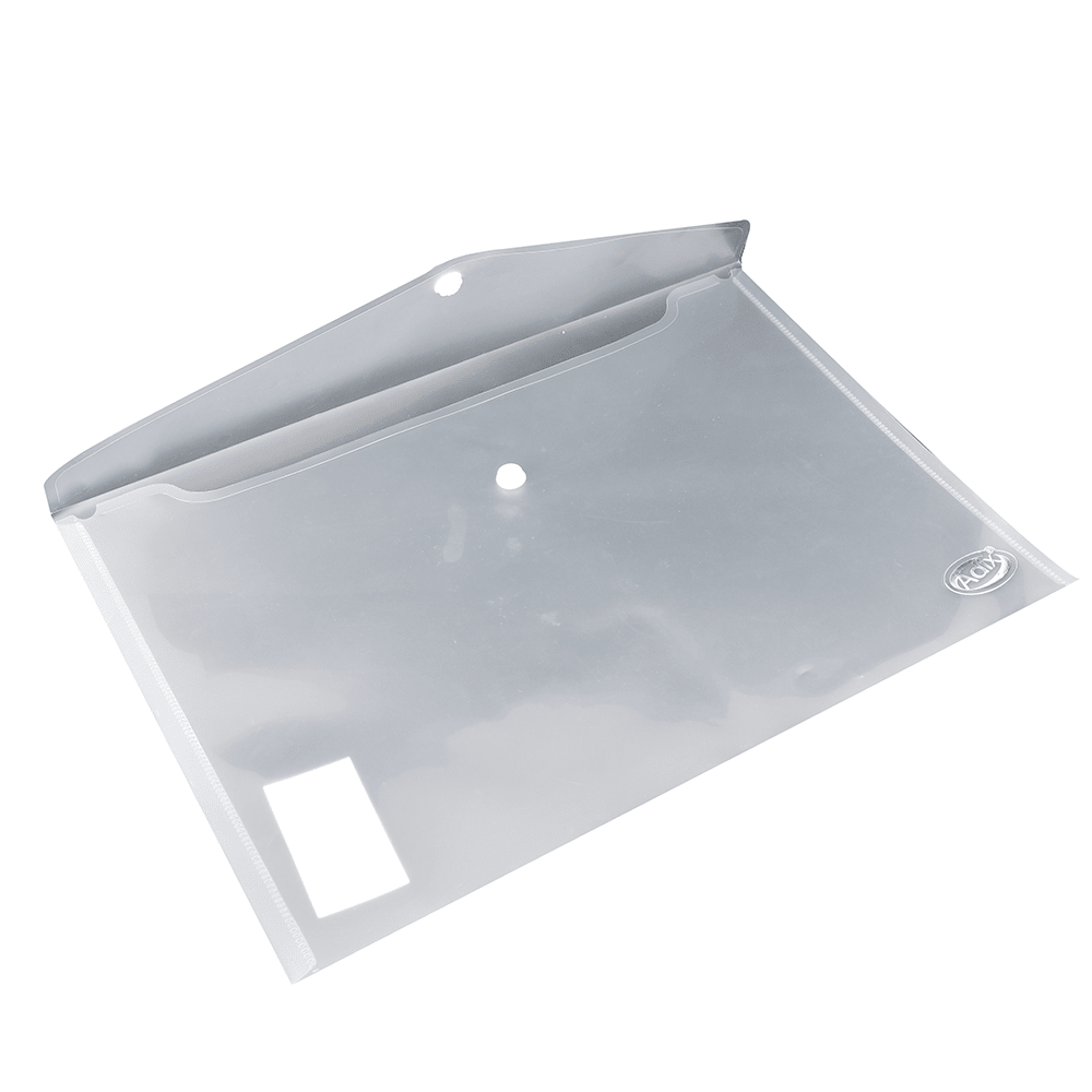 SOBRE PLÁSTICO TRANSPARENTE CON BROCHE  A4 ADIX2