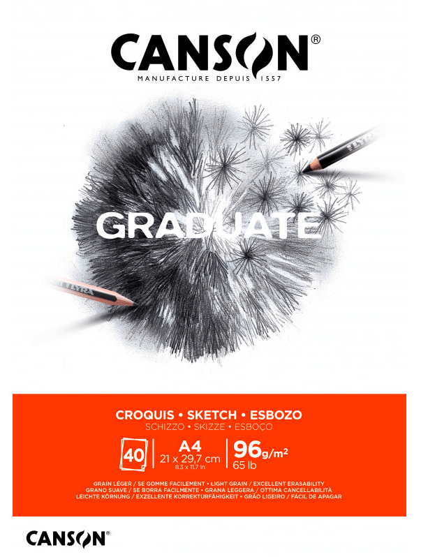 BLOCK GRADUATE CROQUIS 96G A4 (40HJ) CANSON1