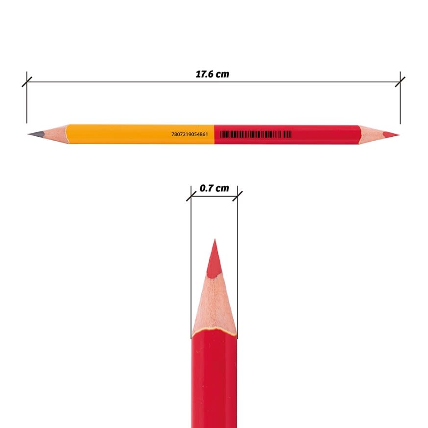 LÁPIZ TRIANGULAR BICOLOR GRAFITO Y ROJO ADIX2