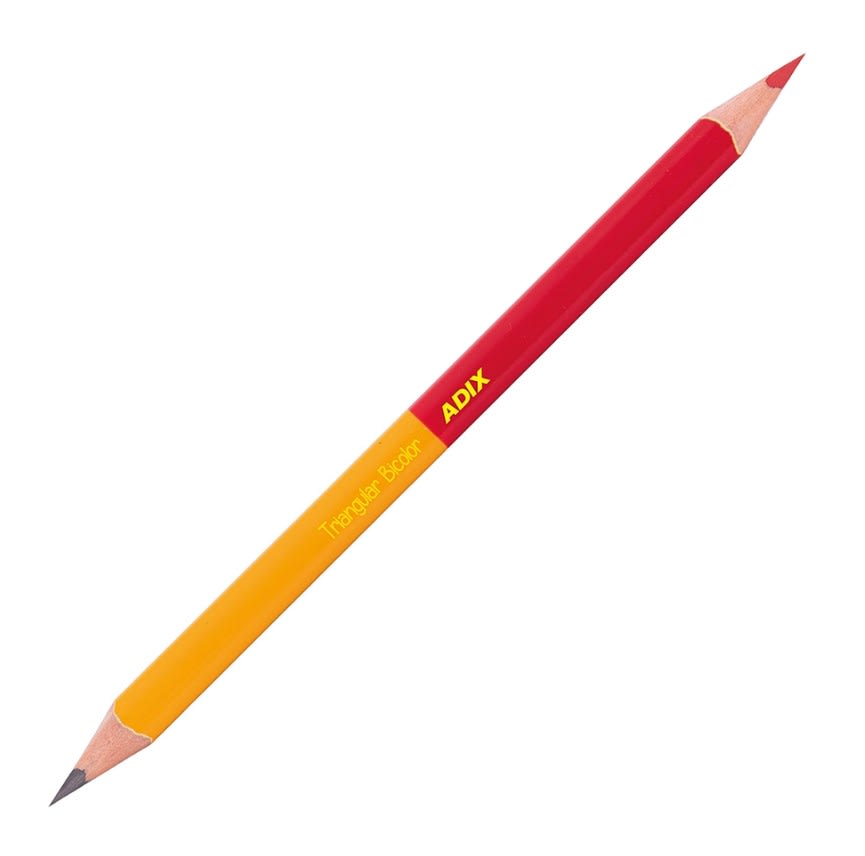 LÁPIZ TRIANGULAR BICOLOR GRAFITO Y ROJO ADIX1