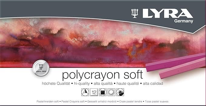 SET BARRAS DE PASTEL SECO POLYCRAYON SOFT 12 COLORES LYRA1