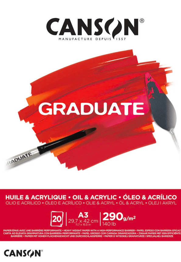 BLOCK GRADUATE ÓLEO Y ACRÍLICO 290G A3 20HJ CANSON1