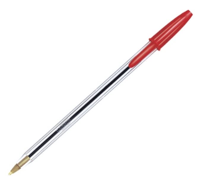 LÁPIZ PASTA CRISTAL ROJO PUNTA MEDIA BIC1