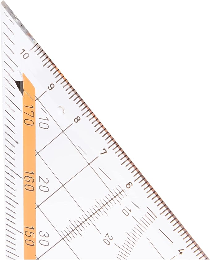 ESCUADRA GEOMÉTRICA CENTRO 45° C/ EMPUÑADURA FIJA 23CM ROTRING3